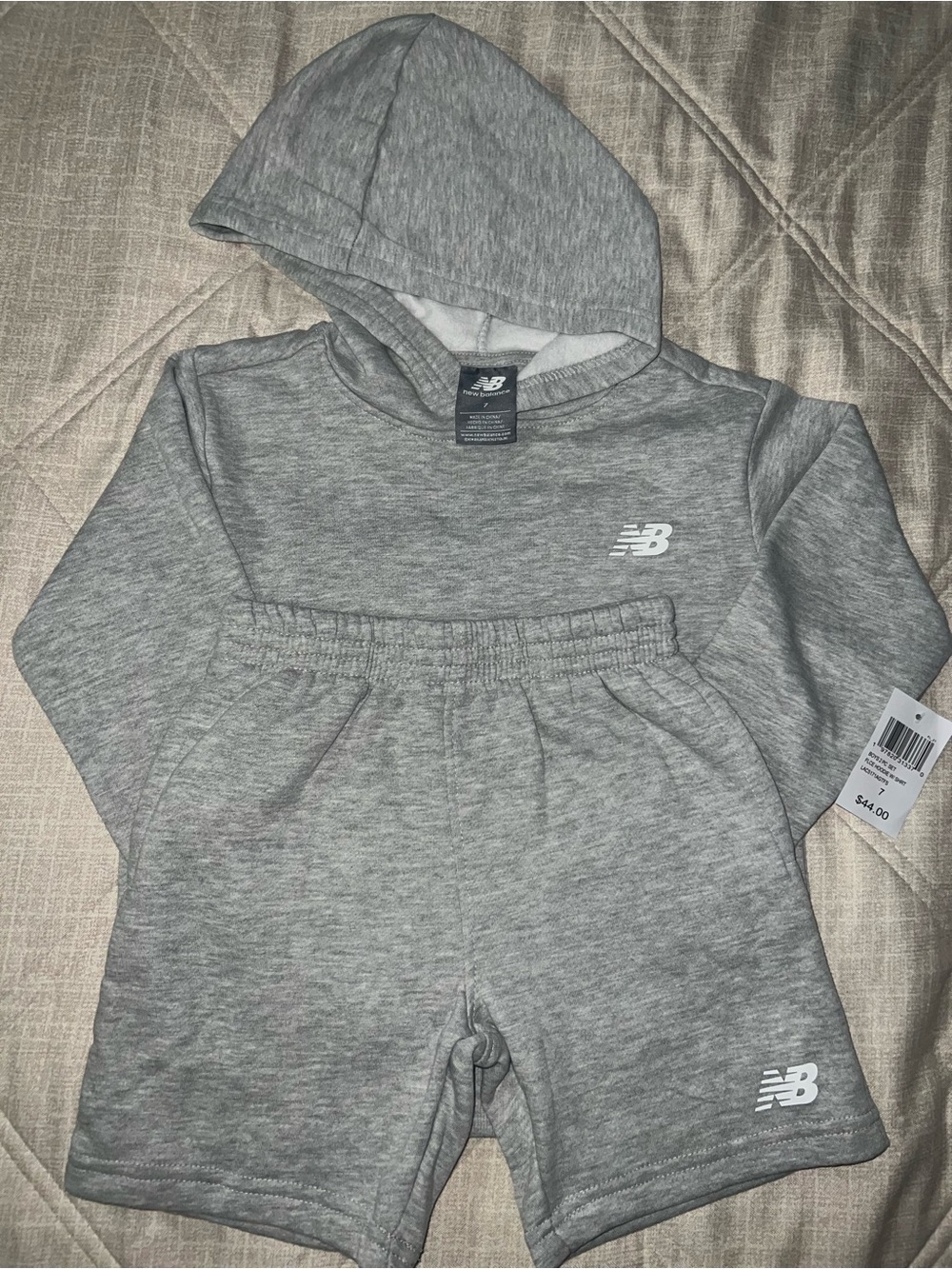 New Balance Kids Gray Hoodie and Shorts Set